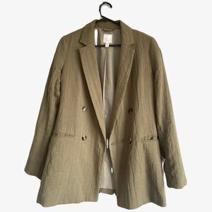 H&M Khaki Double-Breasted Blazer
